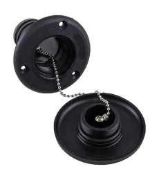 Горловина заливная для дизтоплива, пластиковая, черная, под шланг 38 мм (15050)